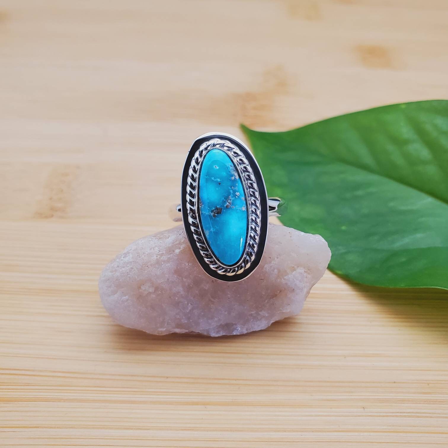 Rr-18 Schöner Sterling Silber Türkis Ring Größe 7 3/4 Us|Türkis | Großer Blauer Stein Statement Geschenk Für Sie Rr-18 Schöner Sterling Silber Türkis Ring Größe 7 3/4 Us|Türkis | Großer Blauer Stein Statement Geschenk Für Sie von 925ForHer