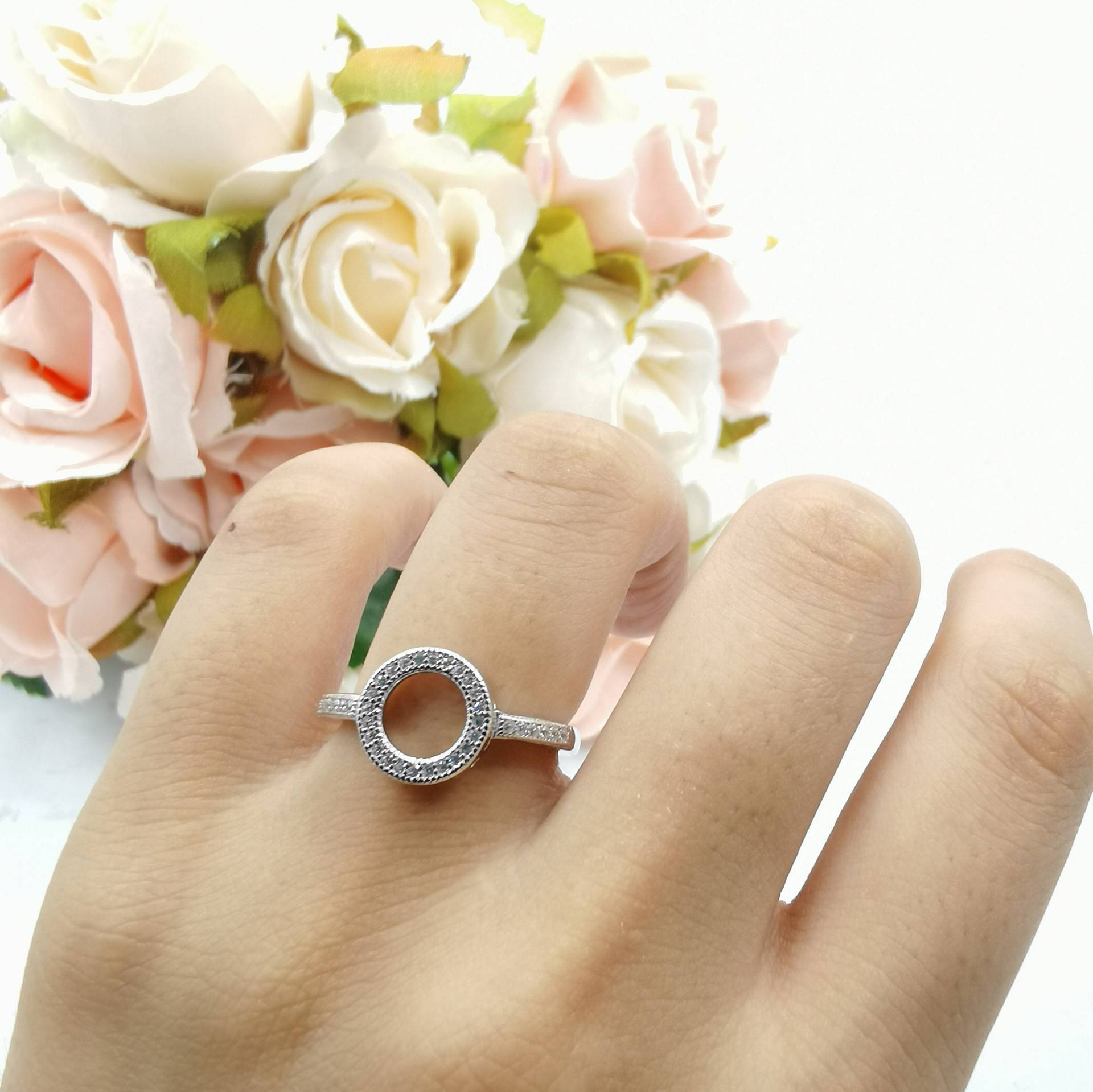 New Design O Kreis Rund Infinity Versprechen Ring Diamant Simuliert 925 Sterling Silber Daumen Roségold Schwarz Gelb von 925SilverBridal