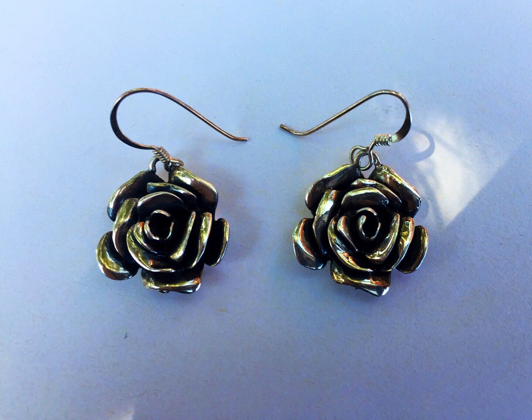 Ohrringe Rose Blumen Sterling Silber Drop von 925Strand