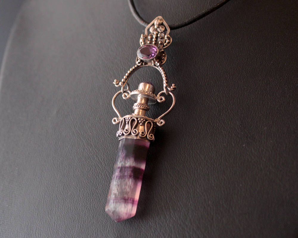 Fluorit Und Amethyst Sterling Silber Anhänger Fluorit Und Amethyst Sterling Silber Anhänger von 925byboschetti