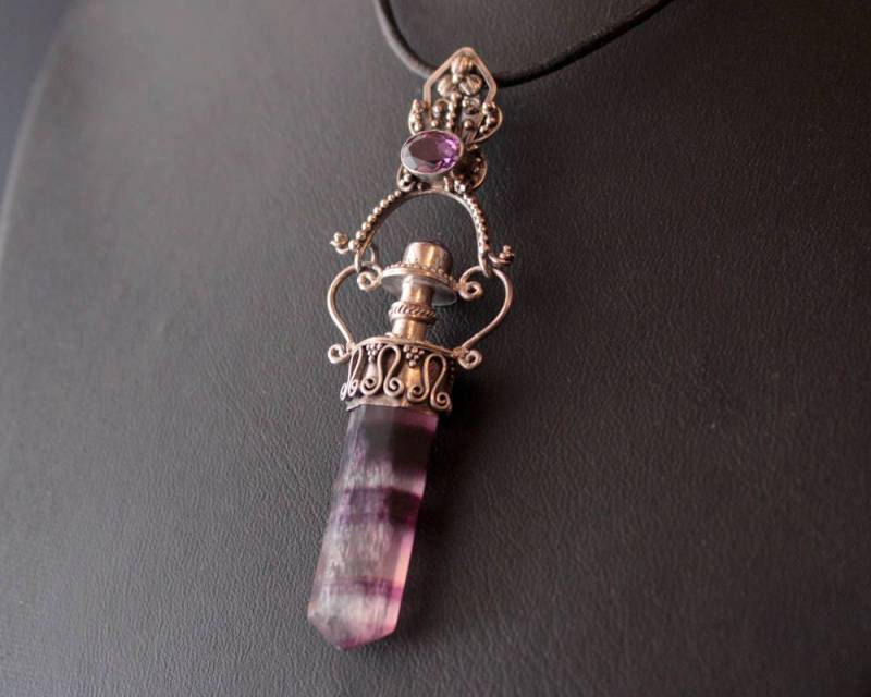Fluorit Und Amethyst Sterling Silber Anhänger Fluorit Und Amethyst Sterling Silber Anhänger von 925byboschetti