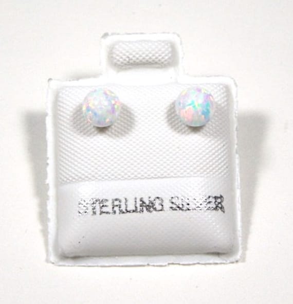 5 Mm Runde Weiße Feueropal Echte 925 Sterling Silber Ohrstecker Ohrringe von 925usa