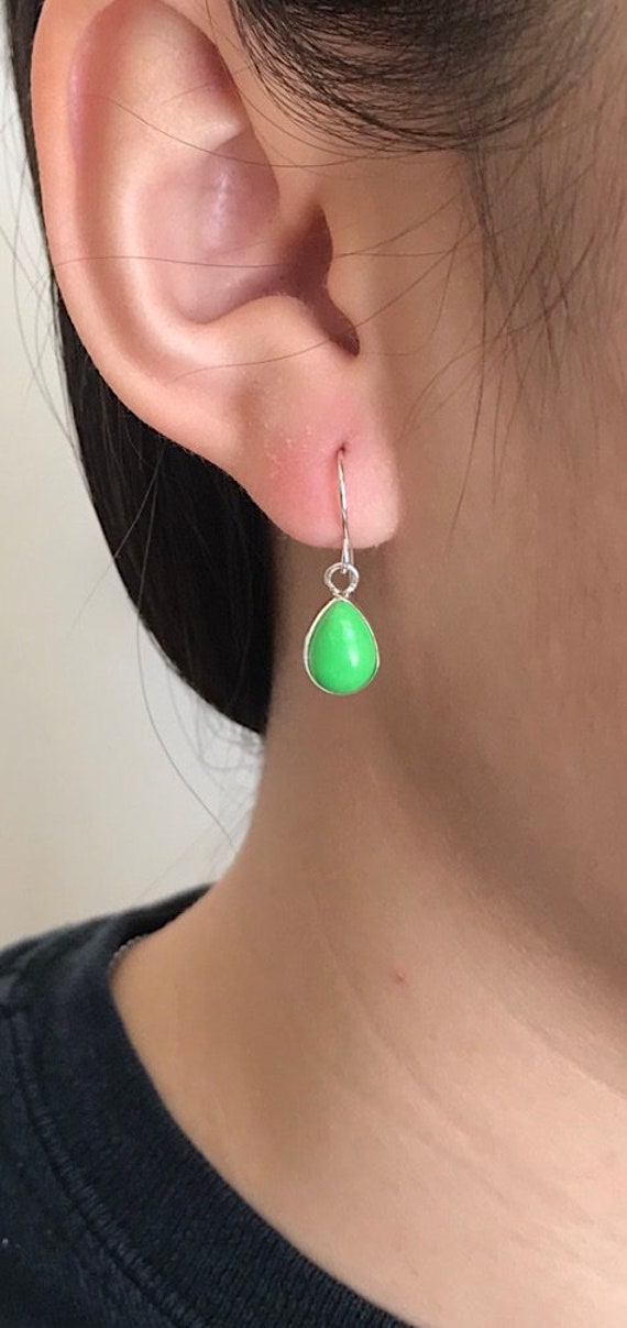 Echte Gaspeite 925 Sterling Silber Ohrringe 7 X 10 Mm - Made in Usa von 925usa