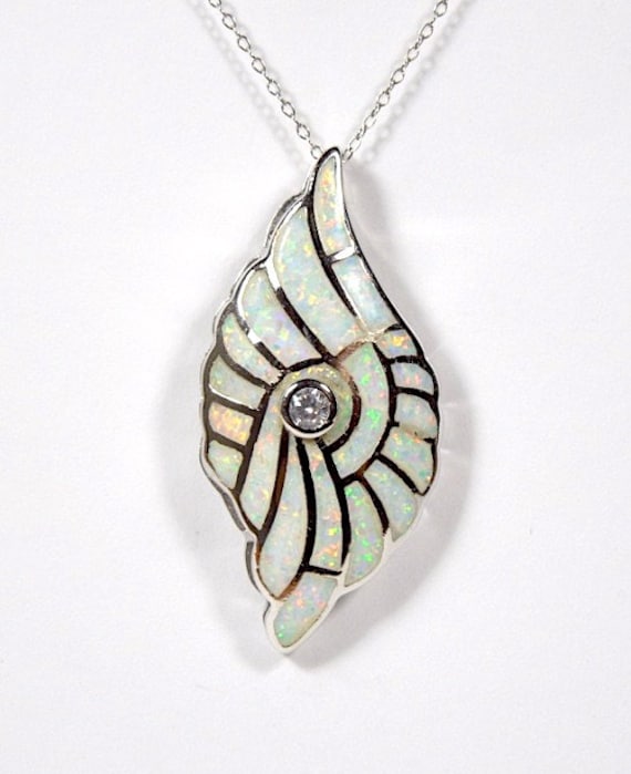 Weißer Feueropal Echte 925 Sterling Silber Anhänger Halskette 20 "' von 925usa