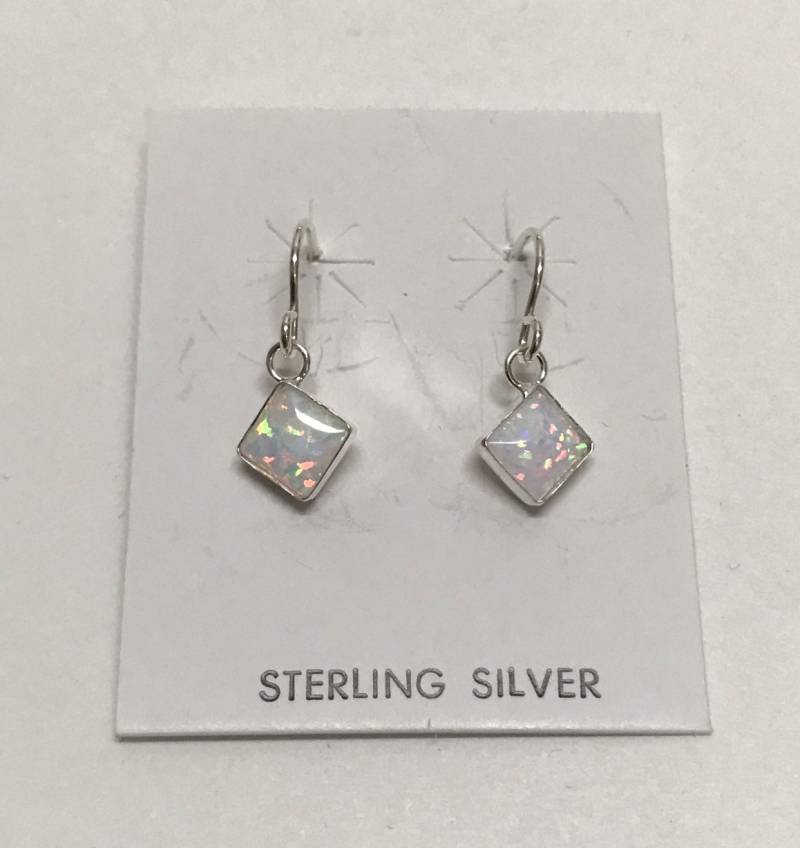 Weißer Feueropal Echte 925 Sterling Silber Ohrringe - Hergestellt in Den Usa von 925usa
