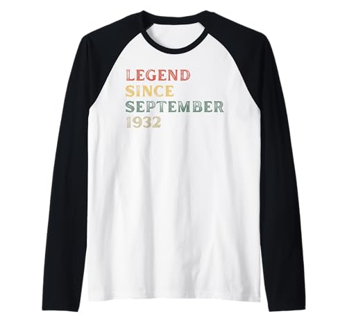 Legende 1932 93. Geburtstag Geschenke für Männer Frauen 93 Jahre alt Raglan von 93 Yr Old Bday Gift Idea Store