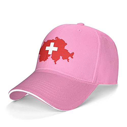 934 Herren Damen Baseball Cap Schweiz, Schweizer Flagge, Landkarte Baseballkappe Leicht Abwaschbar Outdoor Hut Vintage Snapback Kappe Für Kletter Golf Wander von 934