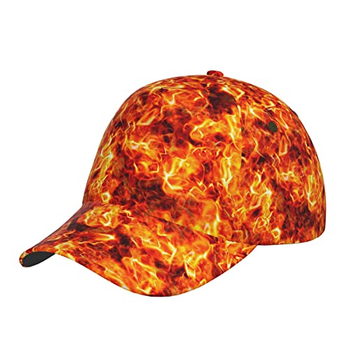 Baseballkappe Feuer Brennende Flammen Rot Cool Hut Waschbar Hip-Hop-Hut Cool Sport Mütze Für Sport Reisen Outdoor von 934