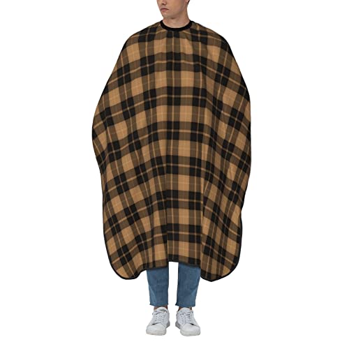 Friseure Kleid Brown Schottenkaro-Schwarz-Plaid Haarschneide Umhang Universal Barber Cape Verstellbar Haarschnitt Cape Für Haarstyling Kinder Salon von 934