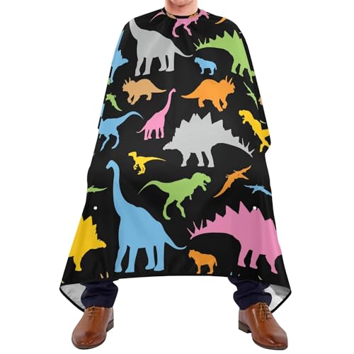 Friseure Kleid Nahtlose Bunte Dinosaurier Auf Dunklem Muster Haarschneidemantel Verstellbar Haarschneiden Cape Universal Friseurumhänge Für Erwachsene Kinder Frauen von 934