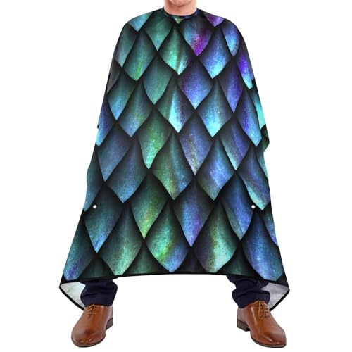 Friseure Kleid Nahtlose Teal Green Blue Dragon Scales Glitter Reptilienhaut Schneideumhang Original Schürze Verstellbar Haarschneiden Cape Für Haarstyling Erwachsene Kinder von 934