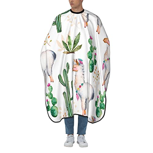 Friseurumhang Kaktus-Pflanzen-Blumen-Lama Haarschneidemantel Universal Schürze Polyester Haircut Cape Für Erwachsene Kinder Haarstyling von 934