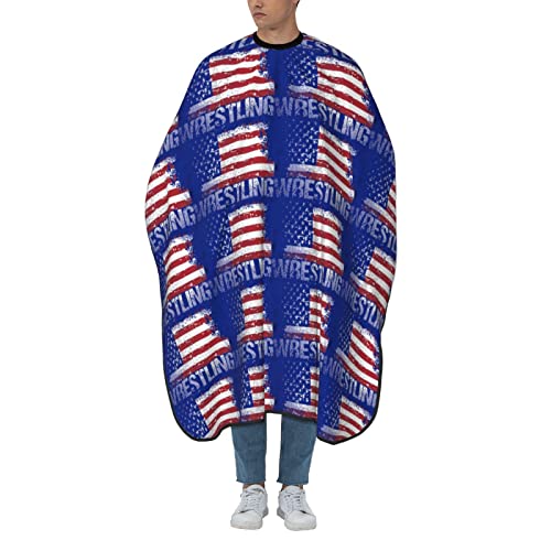 Friseurumhang Wrestling-Amerikanischer Flaggen-Hipster Friseure Kleid Original Haarschneiden Cape Wasserdicht Haarschnitt Cape Für Salon Haarschnitt Frauen von 934