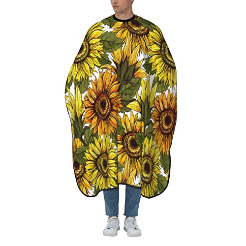 Haarschneide Umhang Vintage Sonnenblumen-Farm-Druck Friseure Kleid Wasserdicht Schürze Polyester Friseur Schürze Für Frauen Haarschnitt Haarschneiden von 934