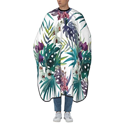 Haarschneidemantel Aktuelle Hawaii-Orchideen-Blumen-Ananas Friseure Kleid Verstellbar Haircut Cape Mode Barber Cape Für Erwachsene Frauen Haarschneiden von 934