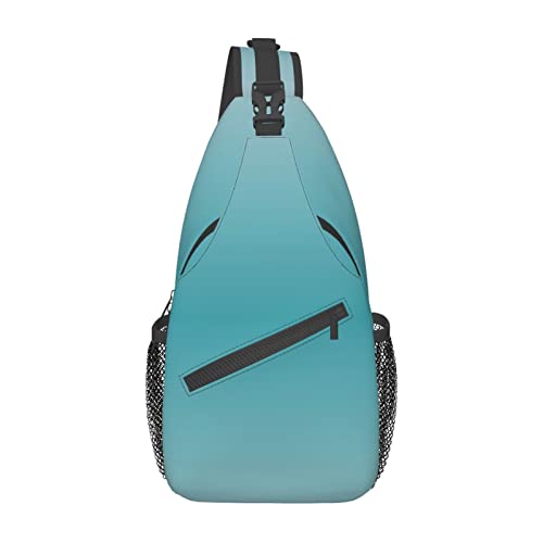 Taktisch Brusttasche Damen Blauer Und Weißer Farbverlauf Anti-Diebstahl Brusttasche Tragbare,Verstellbarer Sporttasche Für Einkaufen Radfahren Sport von 934