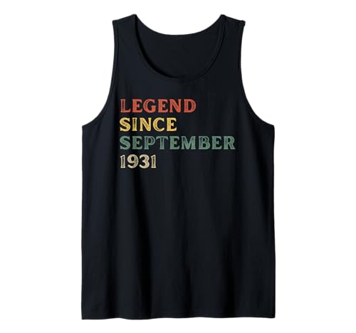 Legende 1931 94. Geburtstag Geschenke für Männer Frauen 94 Jahre alt Tank Top von 94 Yr Old Bday Gift Idea Store