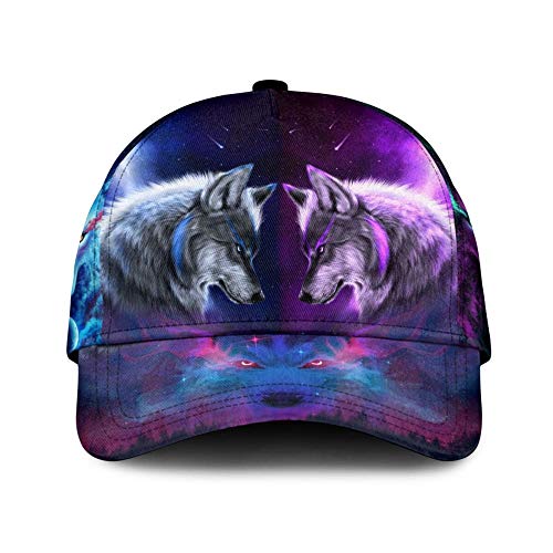 942 Liebe Wolf Bunt 3D Gedruckt Herren Damen Basecap Verstellbar Baseball Cap Vintage Baseballkappe Baseballmütze Für Angeln Sport Draussen von 942