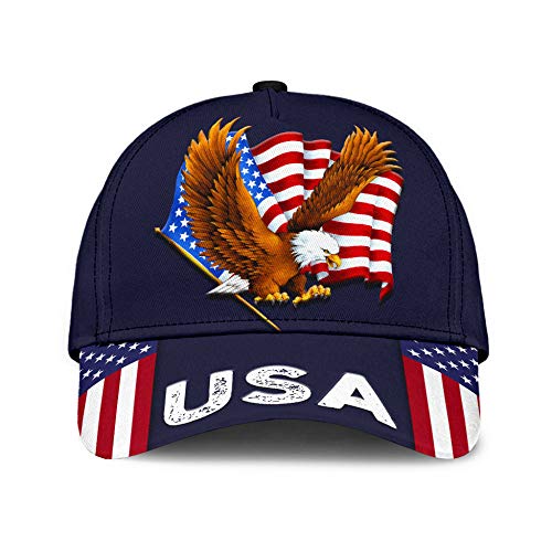 Adler-Usa-Flagge, Auffälliger Stil, 3D-Gedruckt Herren Damen Basecap Leicht Baseballmütze Verstellbar Angeln Hüte Baseballkappe Für Draussen Golf Reisen von 942