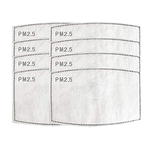 2/4/6/8/12pcs Ersatzfilter Papier Aktivkohlefilter Replace Gasket Einatmen 3 Schichten Filter Set Austauschbare Anti-Dunst-Nebelfilter Face Cover Replace Filters Mundfilter Aktivkohlefilter (8PCS) von 95