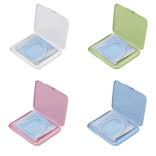 4pcs Aufbewahrungsbox Tragbare Einweg Flache Kunststoffbox, Gesichtsschutz Mundschutz Aufbewahrung Staubdichte feuchtigkeitsbeständige Reinigungsbox 13 x13 x 20cm von 95