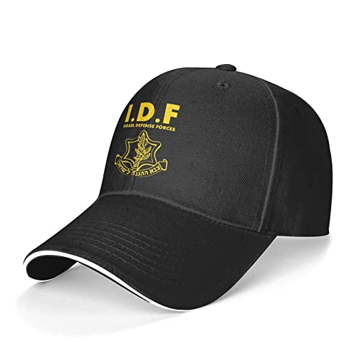 956 Baseball Cap Gewaschener Denim Baseballkappe Washed Trucker Baseballcap IDF Logo Der Israelischen Verteidigungsstreitkräfte Kappe Für Herren, Damen, Running, M von 956