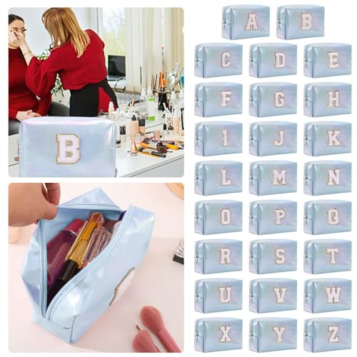 26 Alphabet Kosmetiktasche,Tragbare Reise Make-up-Tasche,Lagerung Geschenk Tasche Kosmetiktasche,Braut Brautjungfer Kosmetiktasche Geschenke Aufbewahrungstasche für Frauen Mädchen (P) von 95sCloud-1