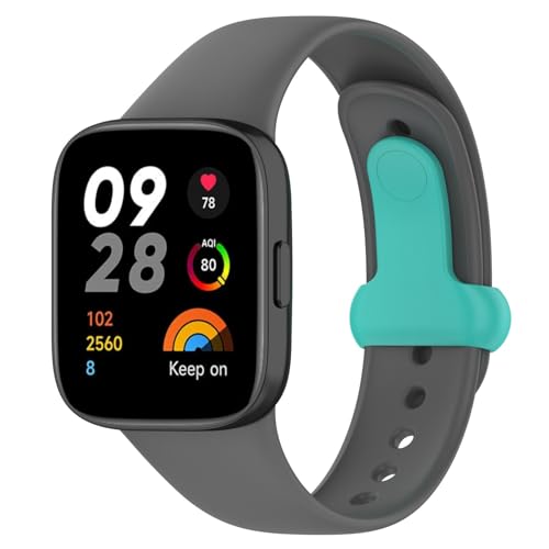 95sCloud-1 Armband Kompatibel mit Redmi Watch 3 Smartwatch Band, Damen Herren Sport Silikon Weiches Sportarmband Ersatzarmband Uhrenarmband Ersatzbänder Ersatzarmbänder (Dark Gray, One Size) von 95sCloud-1