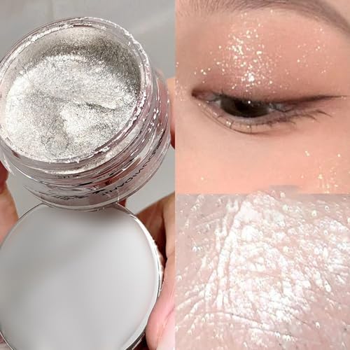Flüssig Augen Highlighter Glitzer,Cremig Glitzer Lidschatten Schimmer Gesicht Highlighter Makeup Perlmutt Schimmer Glitzer strahlender Gel-Lidschatten cremige Glitter liquid Highlighter Gel (A) von 95sCloud-1