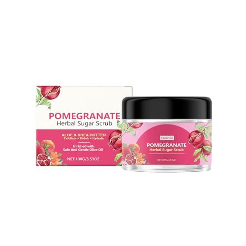 Körperpeeling Damen Scrub | 100g Exfoliating Scrub Peeling-Körperpeeling entfernt abgestorbene, trockene Haut für ein weiches und hydratisiertes Gefühl | pflegende Körperpflege (Granatapfel, 100G) von 95sCloud-1