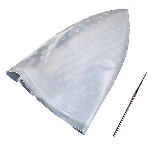 Silikon Highlight Kappe, Strähnchenhaube Haar hervorhebung färben kappe Haare Färben Hervorhebung Silikon Strähnchenhaube Stränchen Haube für Damen Herren Jungen Girls Bläst (Clear, One Size) von 95sCloud-1