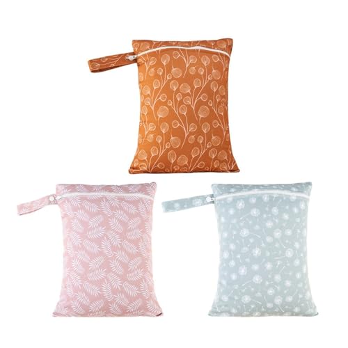 Wetbag Windeltasche Nasstaschen Wickeltasche Wetbag , Wetbag Stoffwindeln, Wiederverwendbare Wetbag Nasstaschen mit Reißverschluss für Kleinkind Windeln Reisen Gym Strand Pool (Orange, 36X28cm) von 95sCloud-1