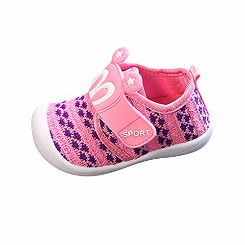 Babyschuhe Squeaky Quietschendes Schuhe Hasenohren Sneaker Sportschuhe Krabbelschuhe, Baby Jungen Mädchen Cartoon Anti-Rutsch-Schuhe Soft Sole Lauflernschuhe Laufschuhe (Pink, 17) von 95sCloud