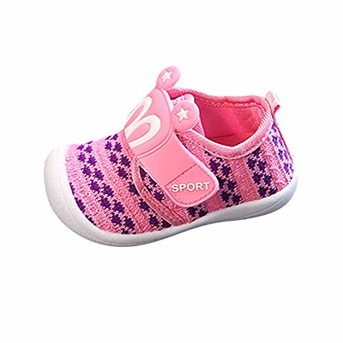 Babyschuhe Squeaky Quietschendes Schuhe Hasenohren Sneaker Sportschuhe Krabbelschuhe, Baby Jungen Mädchen Cartoon Anti-Rutsch-Schuhe Soft Sole Lauflernschuhe Laufschuhe (Pink, 18) von 95sCloud
