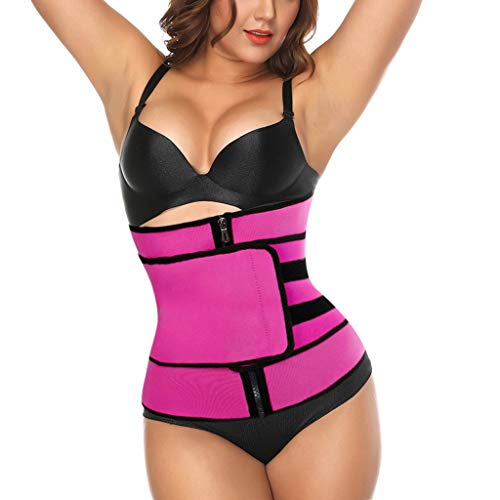 Bauchweggürtel Abnehmen Gürtel Verstellbarer , Taille Trimmer Fitness Schweißgürtel Bauch Fett Weg gürtel für Damen Herren Zum Schwitzen, Krafttraining und Zur Rückenstabilisierung (Rosa, 2XL) von 95sCloud