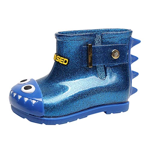 Kinder Dinosaurier Gummistiefel , Unisex Regenstiefel Rain Boots Arbeits-Gummistiefel High Regenstiefel Schuhe für Jungen und Mädchen Kinderstiefel Boots Stiefeletten Kinderschuhe (Blau, 28/29) von 95sCloud