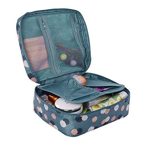 Kosmetiktasche Kosmetikkoffer Portable Reise Make Up Tasche, Make-up Pinsel Organizer Tasche mit Trennern Reißverschluss wasserdicht Kulturbeutel für Frauen & Männer (Blau) von 95sCloud