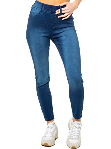 989Zé ENZO Damen Jeans Jeggings Skinny Fit Stretch Elastischer Bund Klassisch Lässig Denim Hosen Hosen, blau, 40 von 989Zé ENZO