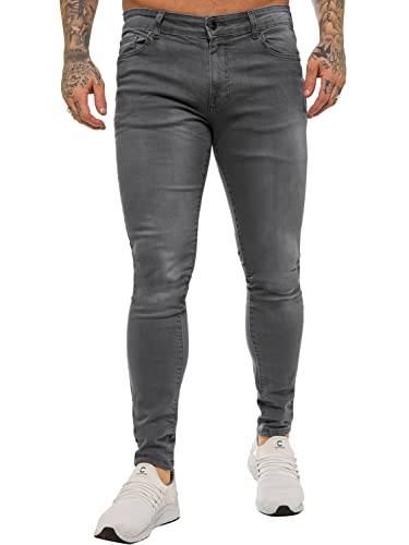 989Zé ENZO EZ326 Herren-Jeans, Sim-Fit, Stretch-Jeans, Denim-Hose, alle Taillengrößen, dunkelgrau, Bundweite: 91 cm, beinlänge: 76 cm (36 W / 30 L) von 989Zé ENZO