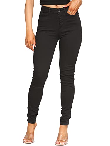 989Zé ENZO EZL416 Damen Jeans Skinny Stretch Hose Damen Denim Slim Fit Hose mit Taschen alle Taillengrößen 36-48, Schwarz , 50 von 989Zé ENZO