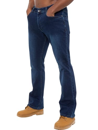 989Zé ENZO Herren Bootcut Hose Schlagjeans Arbeitshose Bootcut Jeans EZ401 BLAU 42W / 32L von 989Zé ENZO
