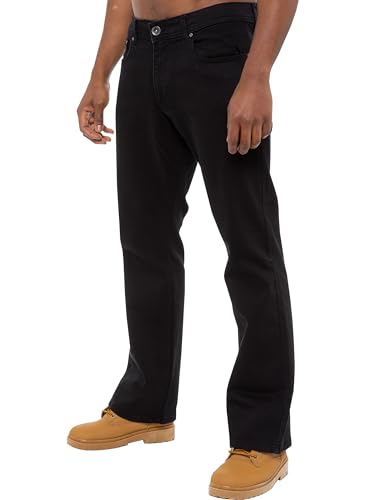 989Zé ENZO Herren Bootcut Hose Schlagjeans Arbeitshose Bootcut Jeans EZ401 SCHWARZ 38W / 30L von 989Zé ENZO