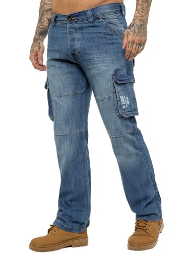 989Zé ENZO Herren Cargo Pants Regular Fit Arbeitshose Cargohose Jeanshose EZ08 BLAU 38W / 30L von 989Zé ENZO