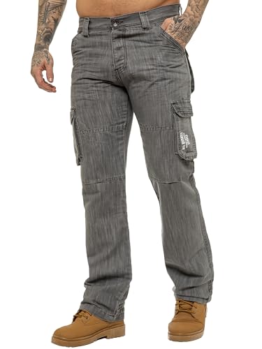 989Zé ENZO Herren Cargo Pants Regular Fit Arbeitshose Cargohose Jeanshose EZ08 GRAU 36W / 30L von 989Zé ENZO
