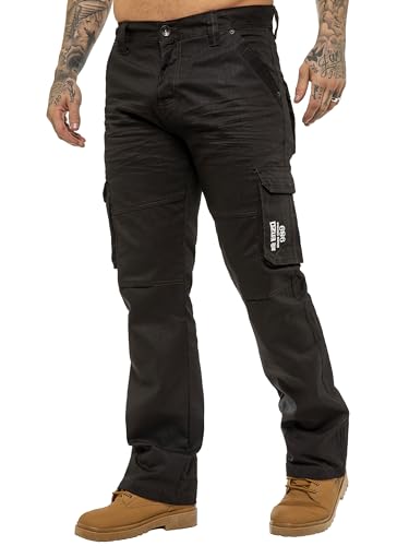 989Zé ENZO Herren Cargo Pants Regular Fit Arbeitshose Cargohose Jeanshose EZ08 SCHWARZ 42W / 32L von 989Zé ENZO