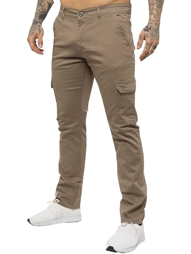 989Zé ENZO Herren Cargo Slim Fit Stretch Chino Jeanshose EZ410 BEIGE 32 von 989Zé ENZO