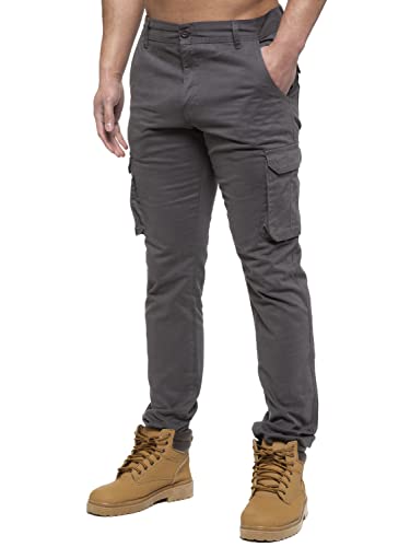 989Zé ENZO Herren Cargohose EZ425 gerades Bein, normale Passform, grau, 36 W/34 L von 989Zé ENZO