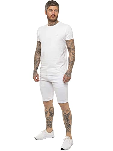 989Zé ENZO Herren-Chino-Shorts, schmale Passform, Stretch-Baumwolle, lässiger Sommer, elegante Halbhose mit Taschen, weiß, 28W 989Zé ENZO Herren-Chino-Shorts, schmale Passform, Stretch-Baumwolle, lässiger Sommer, elegante Halbhose mit Taschen, weiß, 28W von 989Zé ENZO