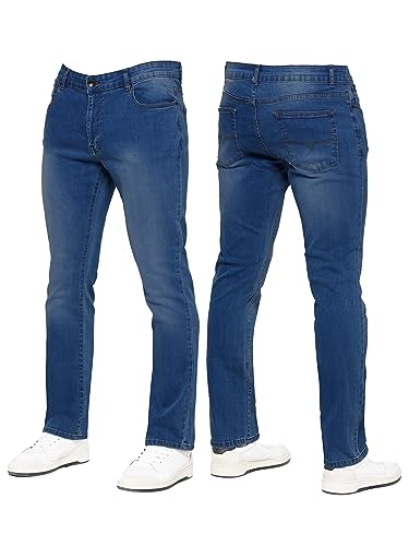 989Zé ENZO Herren-Stretch-Jeans, gerades Bein, leger, normale Passform, klassische Basic-Denim-Hose, KZ127, mittelblau, Größe 44W / 32L, blau, 44 W/32 L von 989Zé ENZO