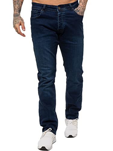 989Zé ENZO Herren-Jeans, Stretch, gerades Bein, normale Passform, klassische Denim-Jeans, alle Taillengrößen, mittelblau, 40 W/32 L von 989Zé ENZO